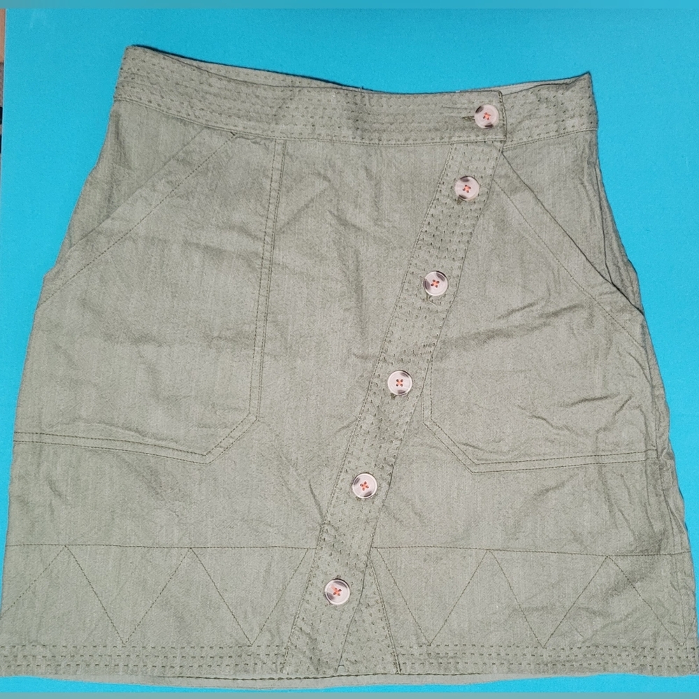 Anthropologie Crossover Utility Mini Skirt Moss Green Size 10